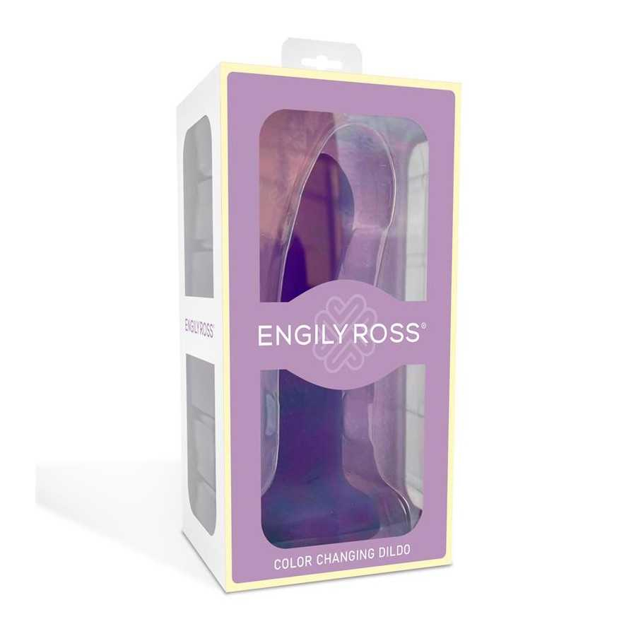 Dildo que Cambia de Color Purpura a Rosa Talla S 14 cm