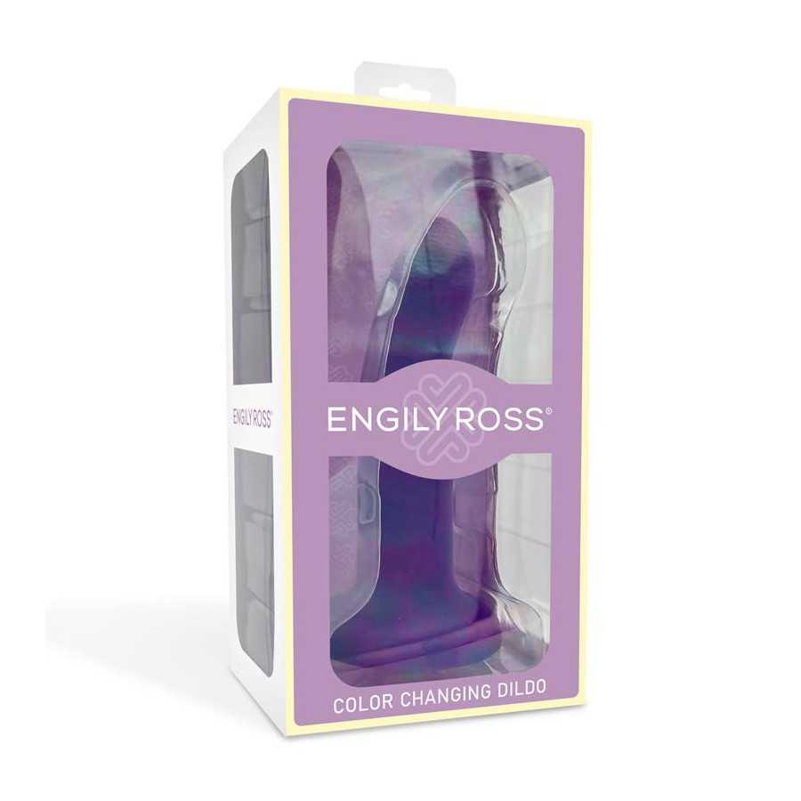 Dildo que Cambia de Color de Purpura a Rosa Talla M 17 cm