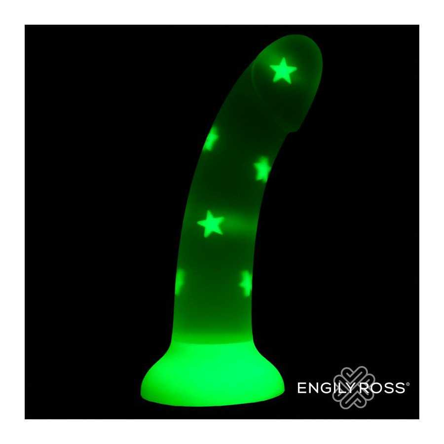 Dildo que Brilla en la Oscuridad Confetti Star 17 cm