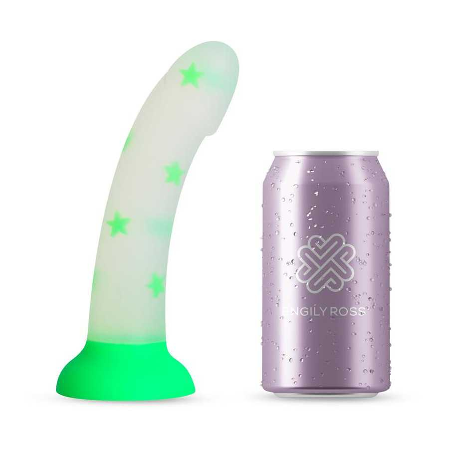 Dildo que Brilla en la Oscuridad Confetti Star 17 cm