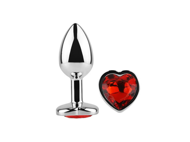 Plug Anal con Joya de Corazon Red Scarlet Talla M