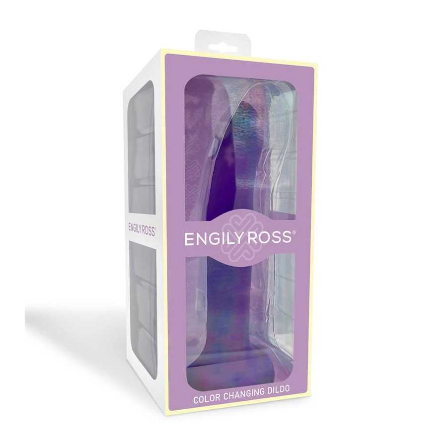 Dildo que Cambia de Color Pupura a Rosa Talla L 21 cm