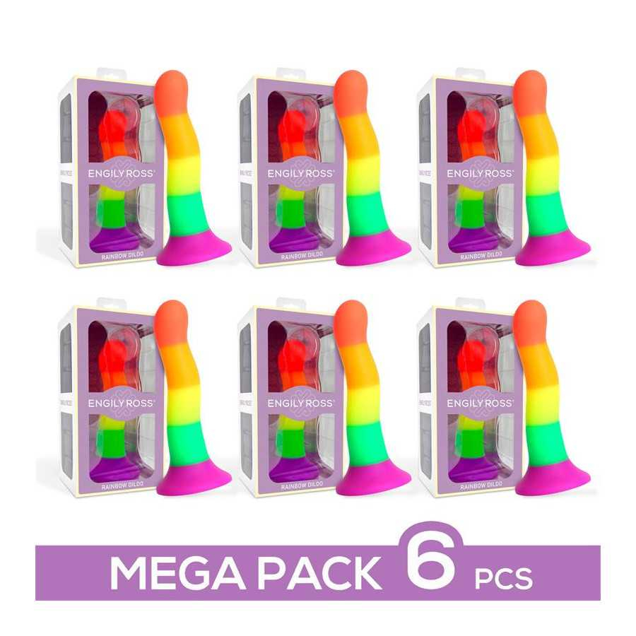 Pack 6 Dildo Color Arcoiris 18 cm