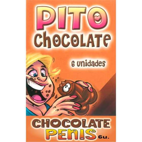 Caja Comic Forma Pene Chocolate Negro 6 unidades