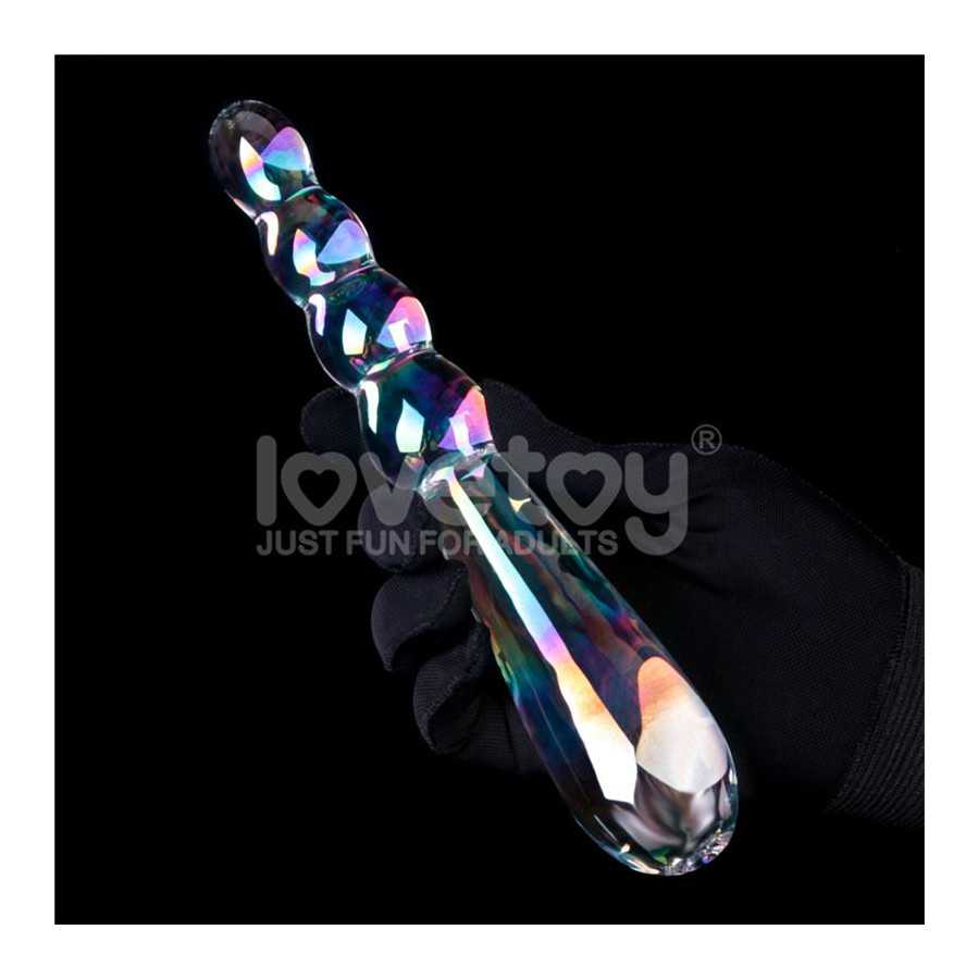 Dildo de Cristal que Brilla en la Oscuridad Twilight Gleam Rising Ripples