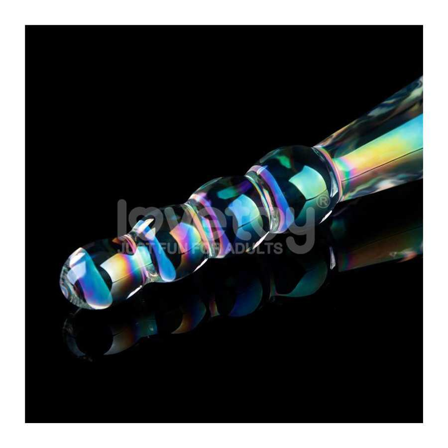 Dildo de Cristal que Brilla en la Oscuridad Twilight Gleam Rising Ripples