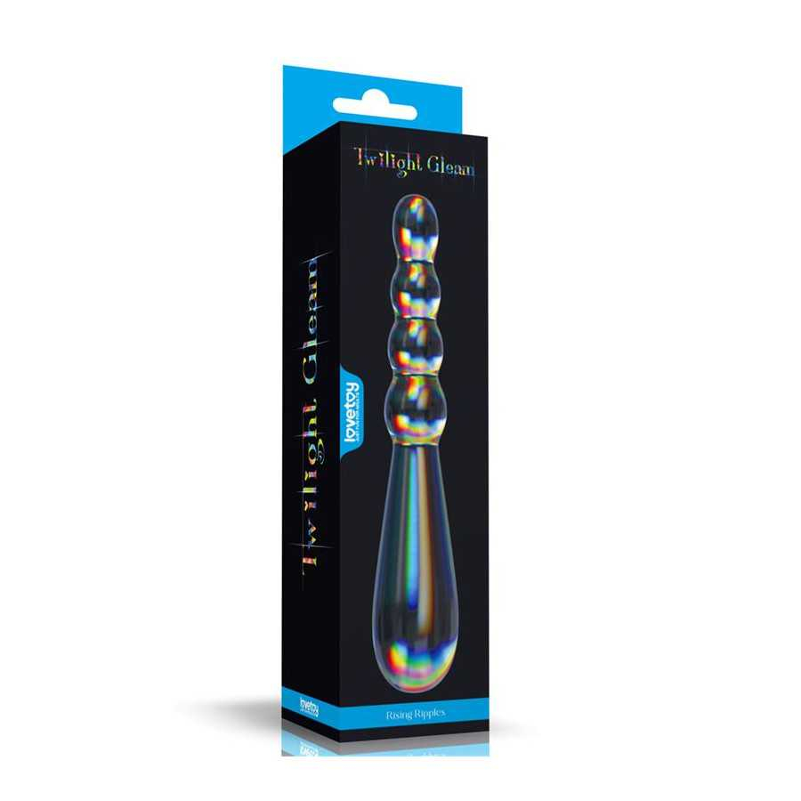 Dildo de Cristal que Brilla en la Oscuridad Twilight Gleam Rising Ripples