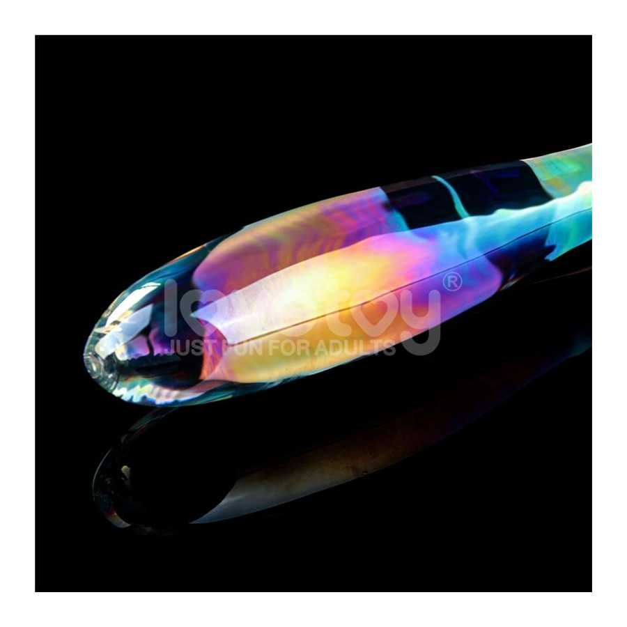 Dildo de Cristal que Brilla en la Oscuridad Twilight Gleam Double Delight