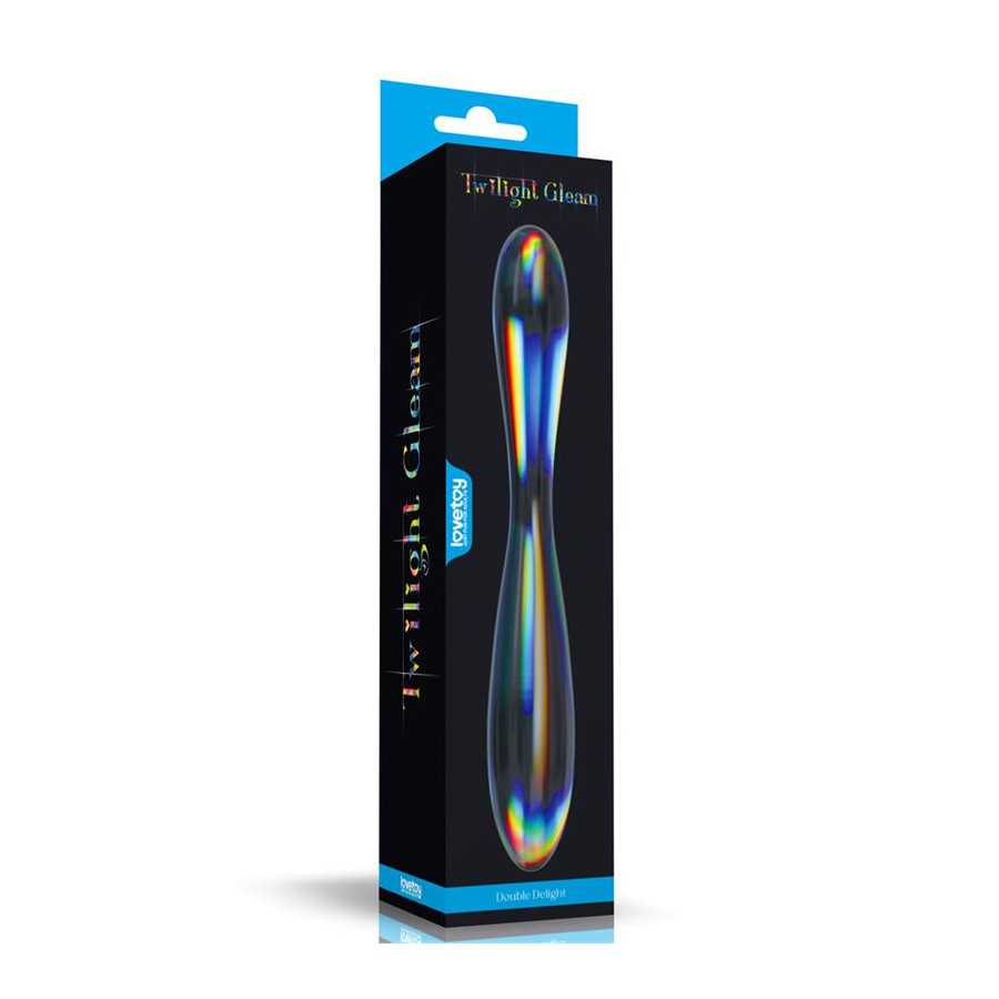 Dildo de Cristal que Brilla en la Oscuridad Twilight Gleam Double Delight