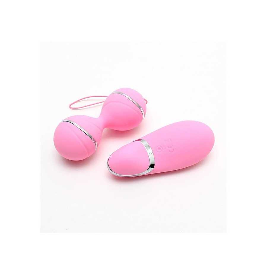 Bolas Kegel con Control Remoto y Estimulador Ibiza Rosa