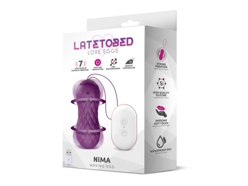 Nima Huevo Vibrador con Movimiento Wave Control Remoto USB Silicona Purpura