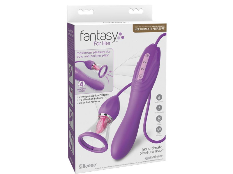 Estimulador con Lengua Succion y Vibracion Her Ultimate Pleasure Max