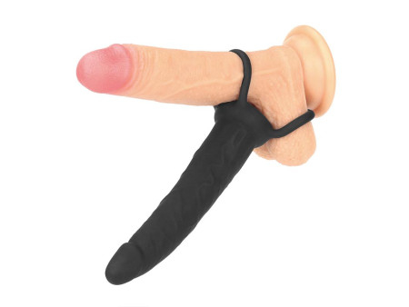 Dildo Anal con Doble Anillo Negro