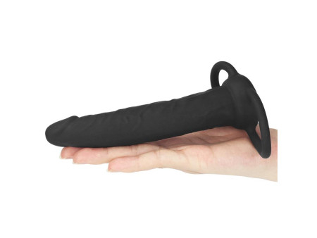 Dildo Anal con Doble Anillo Negro