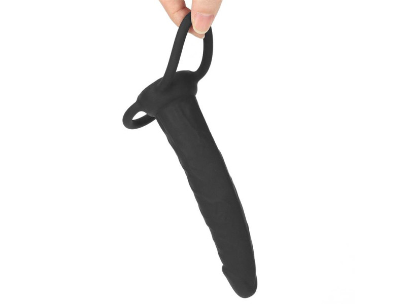 Dildo Anal con Doble Anillo Negro