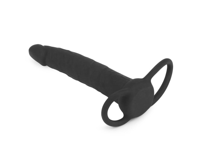 Dildo Anal con Doble Anillo Negro