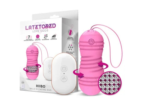 Hiibo Huevo Vibrador con Rotación Control Remoto USB Silicona Rosa