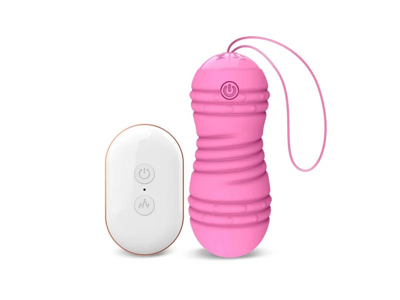 Hiibo Huevo Vibrador con Rotacion Control Remoto USB Silicona Rosa