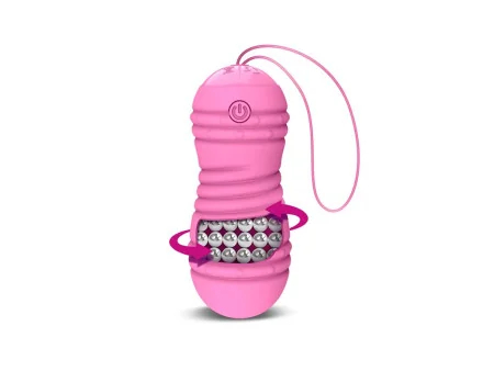 Hiibo Huevo Vibrador con Rotacion Control Remoto USB Silicona Rosa