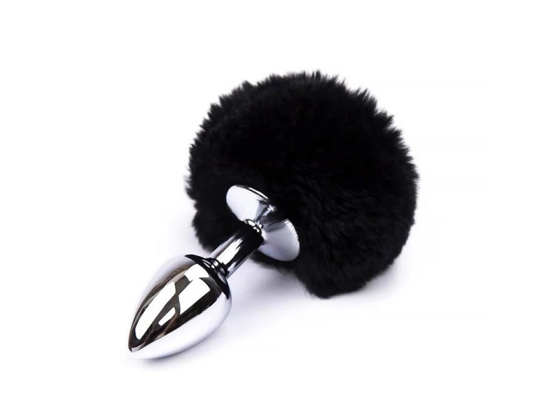 Plug Anal con Pompon Negro Talla S