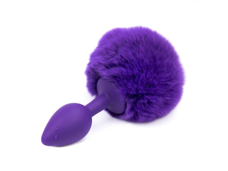Plug Anal con Pompon Purpura Talla S