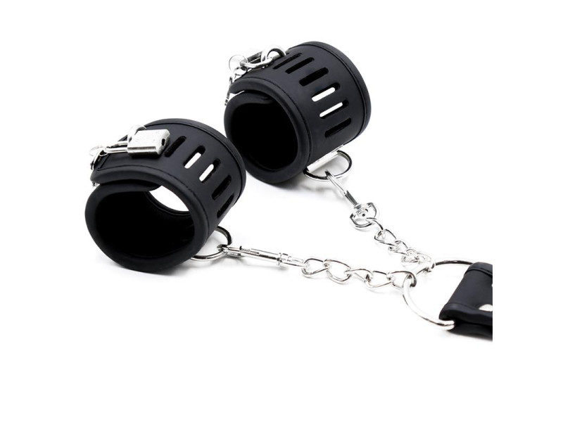 Set de Collar con Esposas y para Munecas Cuero Vegano