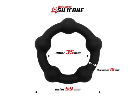 Anillo para el Pene Silicona Solida 35 cm Negro