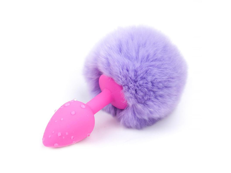 Plug Anal con Pompon Purpura Claro Talla S
