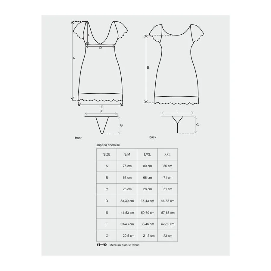 Imperia Chemise y Tanga Color Negro