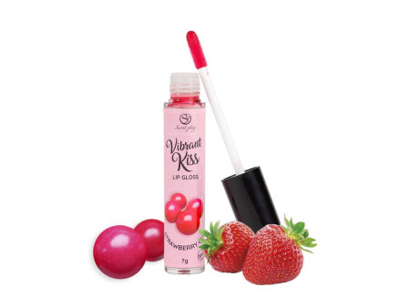 Lip Gloss Vibrant Kiss Sabor Chicle de fresa 7g