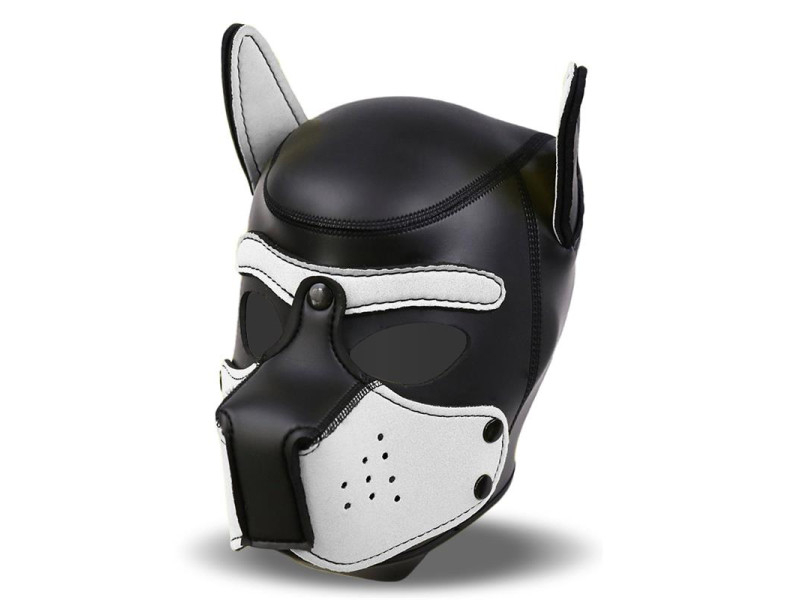 Hound Mascara de Perro Neopreno Hocido Extraible Negro Blanco Talla Unica