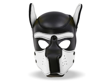 Hound Mascara de Perro Neopreno Hocido Extraible Negro Blanco Talla Unica