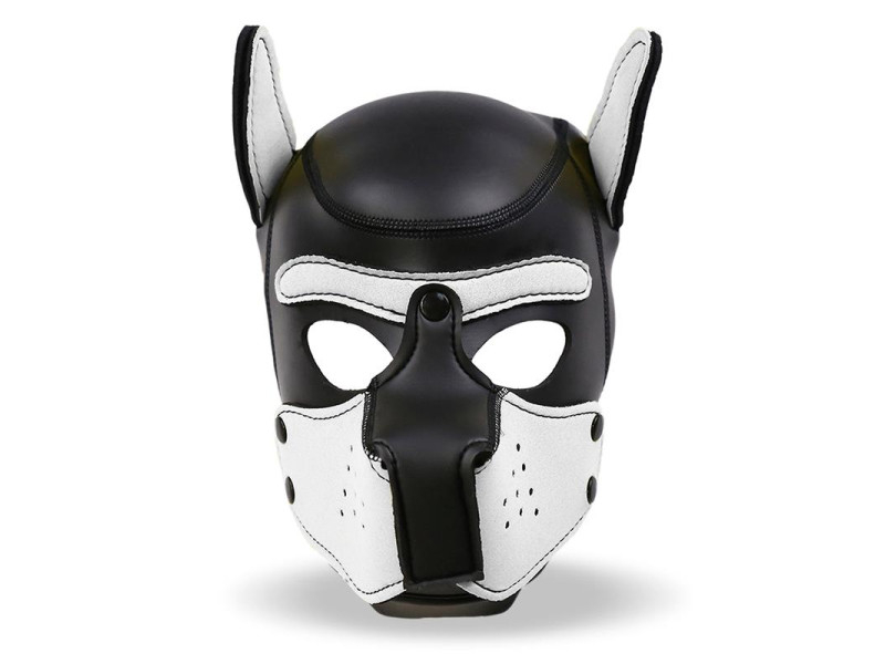 Hound Mascara de Perro Neopreno Hocido Extraible Negro Blanco Talla Unica