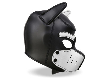 Hound Mascara de Perro Neopreno Hocido Extraible Negro Blanco Talla Unica