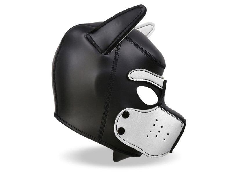 Hound Mascara de Perro Neopreno Hocido Extraible Negro Blanco Talla Unica