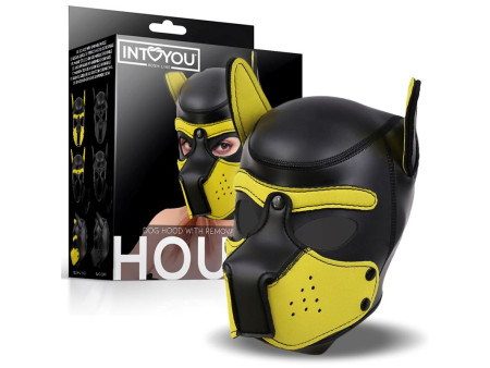 Hound Mascara de Perro Neopreno Hocico Extraible Negro Amarillo Talla Unica