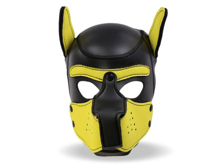 Hound Mascara de Perro Neopreno Hocico Extraible Negro Amarillo Talla Unica