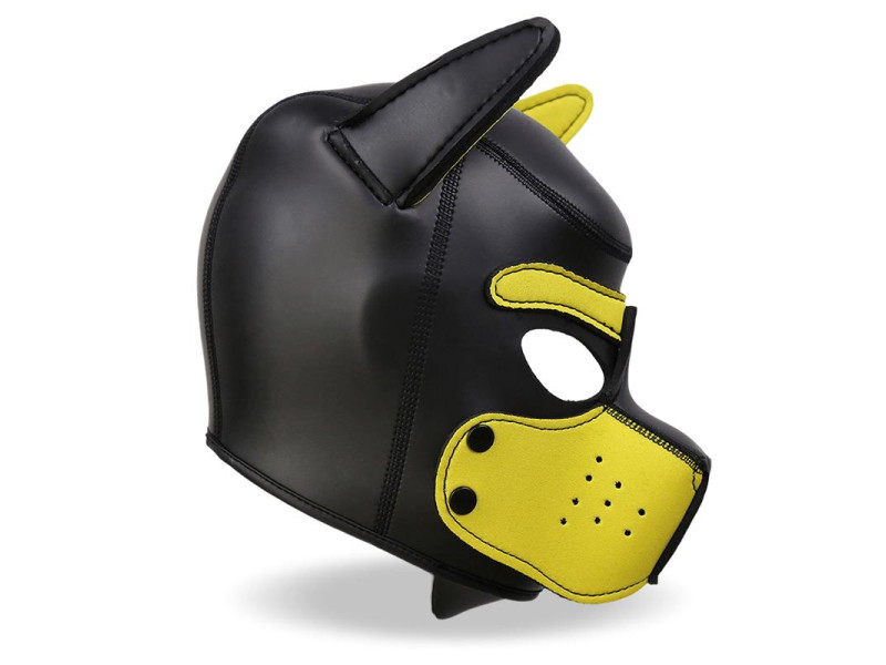 Hound Mascara de Perro Neopreno Hocico Extraible Negro Amarillo Talla Unica