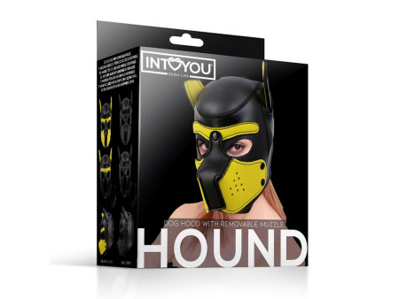Hound Mascara de Perro Neopreno Hocico Extraible Negro Amarillo Talla Unica