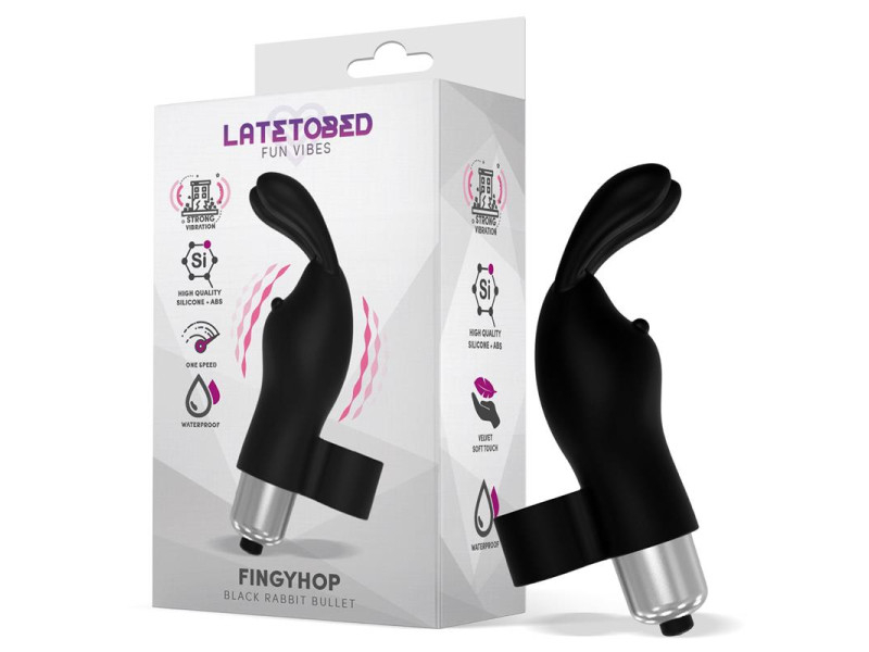 Fingyhop Bala Vibradora con Conejito Siicona Negro