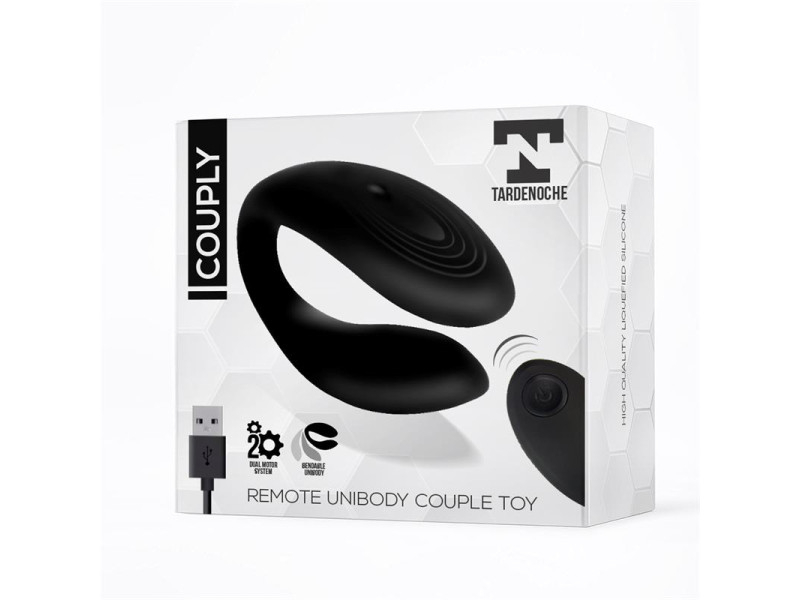 Couply Juguete para Parejas con Control Remoto USB Unibody Silicona Liquida