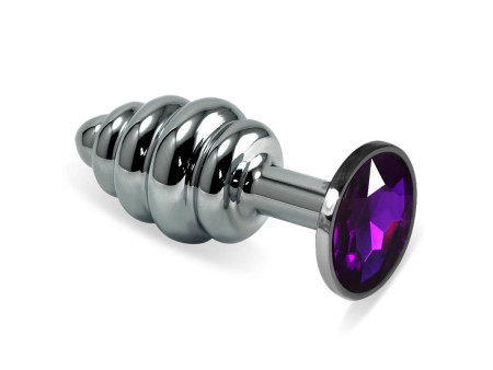 Plug Anal en Espiral Rosebud con Joya Purpura