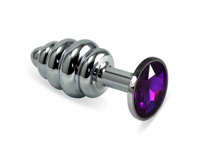 Plug Anal en Espiral Rosebud con Joya Purpura