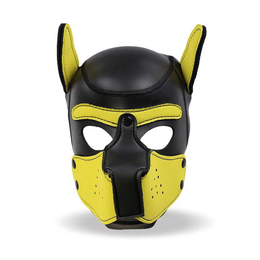 Hound Mascara de Perro Neopreno Hocico Extraible Negro Amarillo Talla Unica