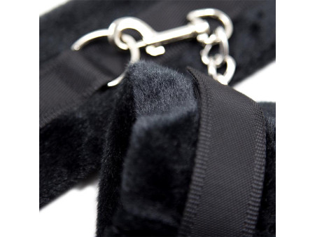 Esposas de Tela con Velcro para Munecas con Pelo Largo Negro Esposas de Tela con Velcro para Munecas con Pelo Largo Negro