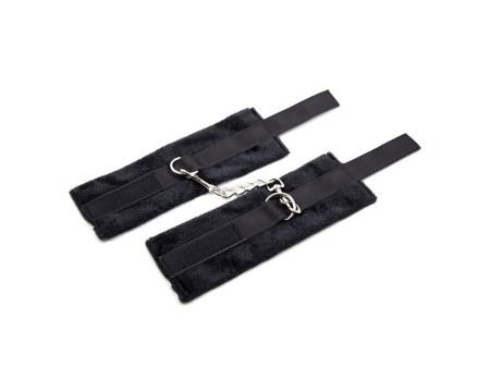 Esposas de Tela con Velcro para Munecas con Pelo Largo Negro Esposas de Tela con Velcro para Munecas con Pelo Largo Negro