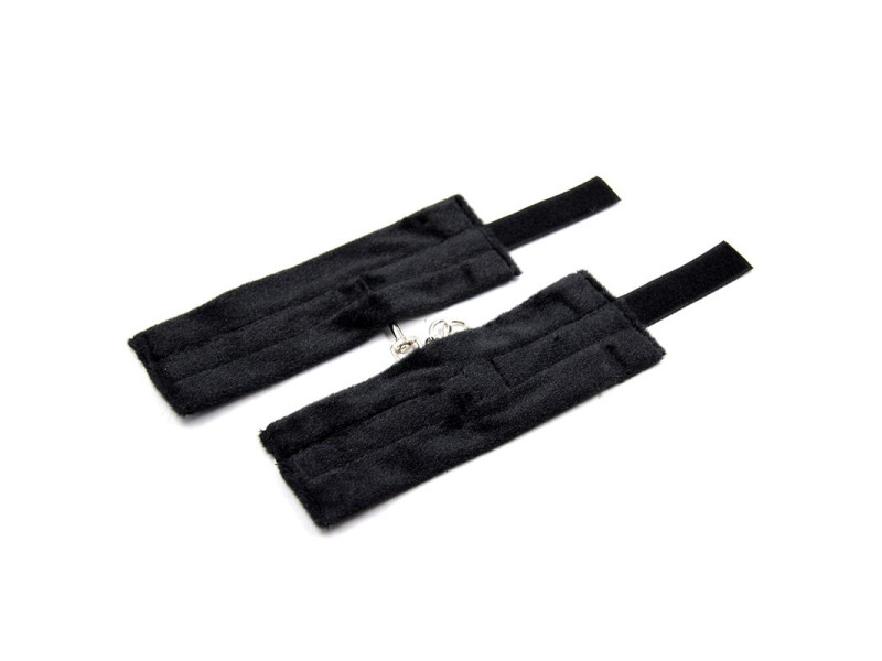 Esposas de Tela con Velcro para Munecas con Pelo Largo Negro