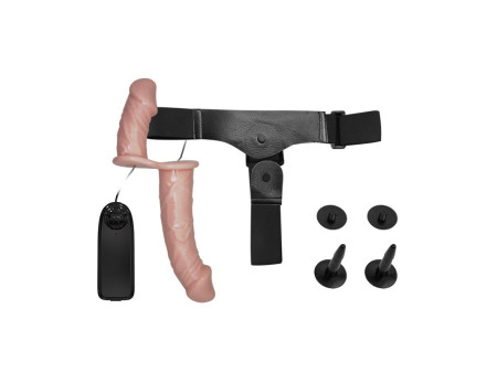 Arnes Dildo Doble con Vibracion Natural Arnes Dildo Doble con Vibracion Natural