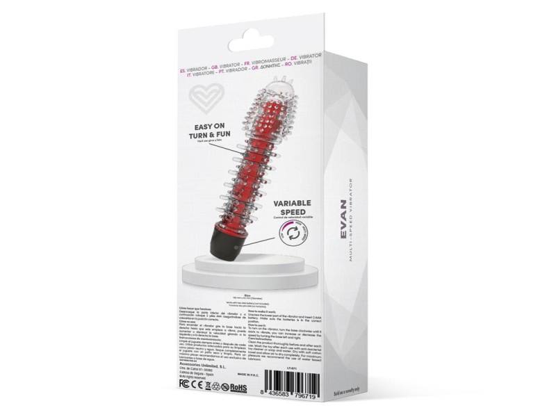 Evan Vibrador Multi Velocidad Rojo