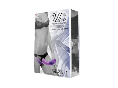 Arnes con Dildo Doble y Vibracion Purpura Arnes con Dildo Doble y Vibracion Purpura